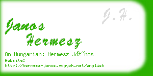 janos hermesz business card